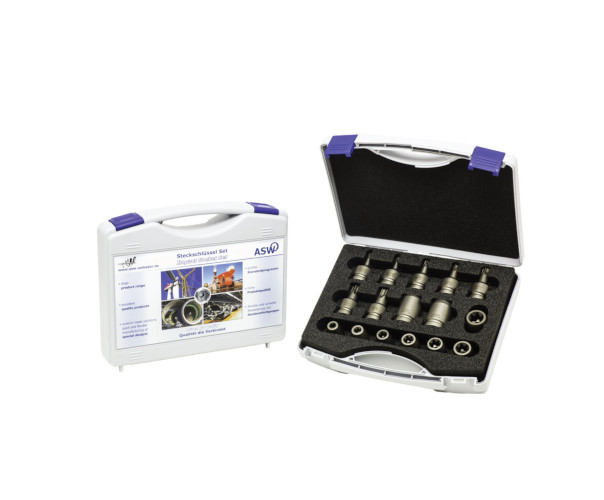 Trusa 16 piese ASW capete chei tubulare cu profil TORX exterior/interior de impact 1/2" E10-E11, TX40-TX70
