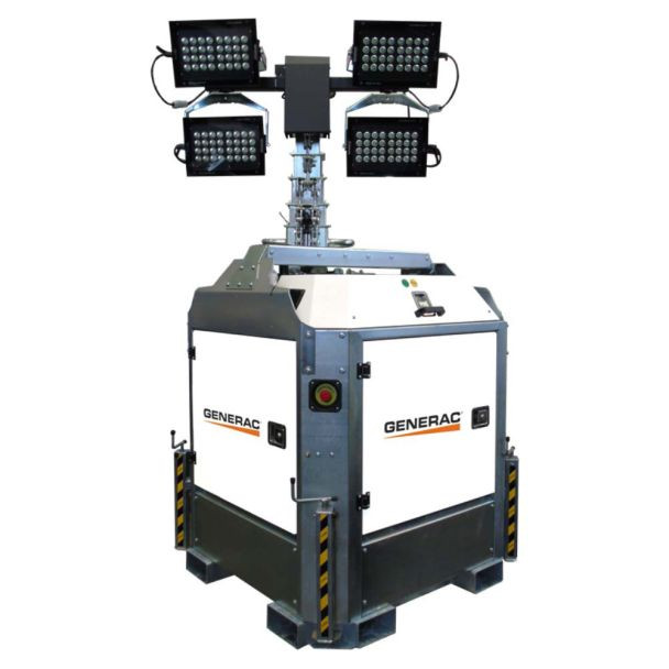 Turn de iluminat cu generator Generac LT CUBE+ SUPER K Z482 4x320W Led, inaltime catarg 8.4 m, 167300 lm, 5 kVA, motor Kubota
