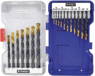 11453170006 Trusa burghie DIN 338, HSS, Steam TiN, 2,0-10,0 mm, 19 piese