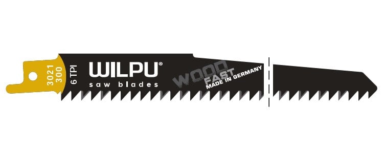 3021/300 Panza HCS/CV pentru fierastrau sabie pentru lemn / 2 bucati, DIM 300 x 19 x 1.27 mm