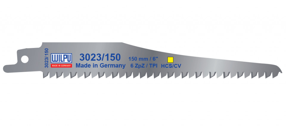 3023/150 Panza HCS/CV pentru fierastrau sabie pentru lemn / 5 bucati, DIM 150 x 19 x 1.8 mm