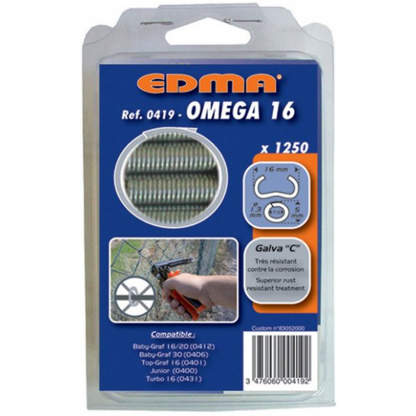 Capse galvanizate A OMEGA 16, 1250 bucati - 041901