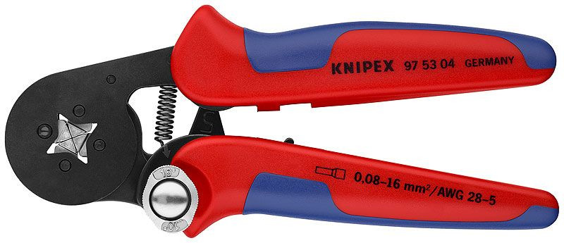 Clește de sertizat ferule, cu autoreglaj, KNIPEX, capacitate 0,08 - 10 + 16 mm²