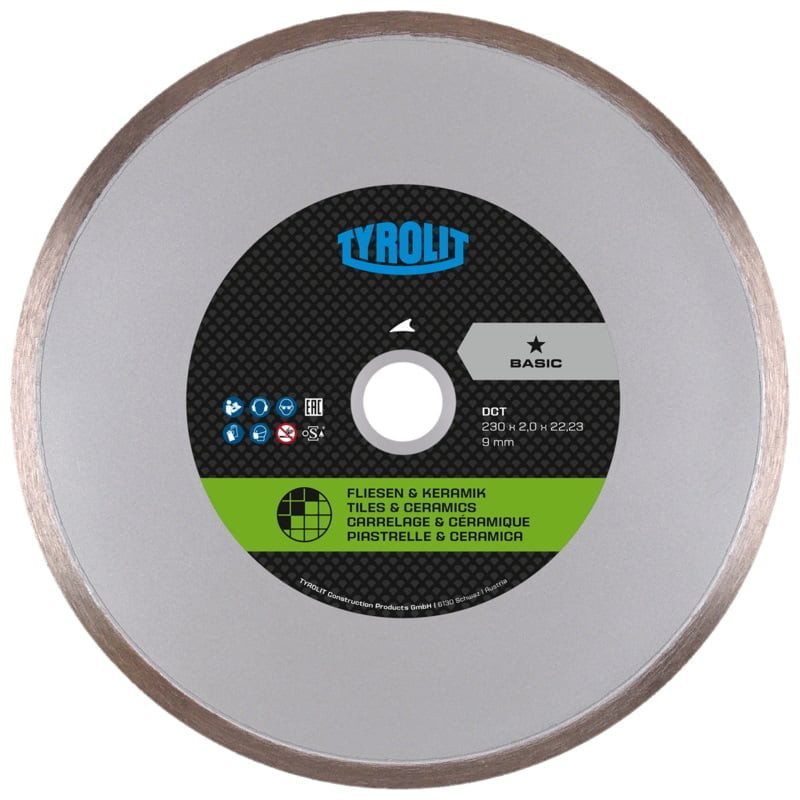 Disc Diamantat Tăiat Faianță și Gresie, DCT Basic*, 180x2.0x22,23