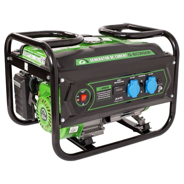 Generator de curent pe benzina Greenfield G-EC3100P, portabil, monofazat, 2.3 kVA, 2.3 kW, bobinaj alternator cupru