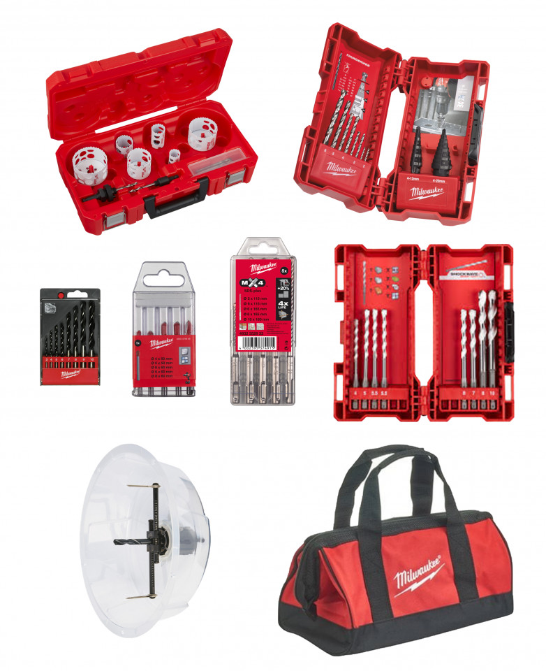 Kit gaurire materiale multiple Milwaukee - 47 piese