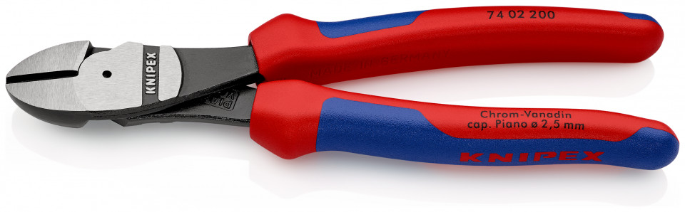KNIPEX 74 02 200 Șfic de forță cu manşoane multicomponent vopsit negru 200 mm