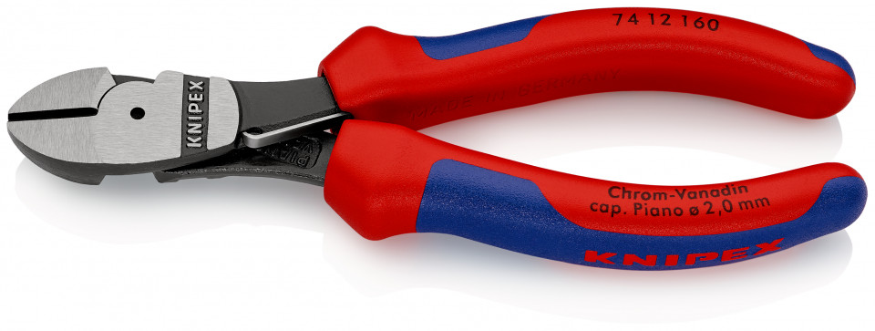 KNIPEX 74 12 160 Șfic de forță cu manşoane multicomponent vopsit negru 160 mm