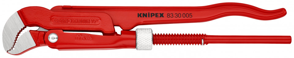 KNIPEX 83 30 005 Clește pentru țevi cu fălci încovoiate vopsit electrostatic în roșu 245 mm