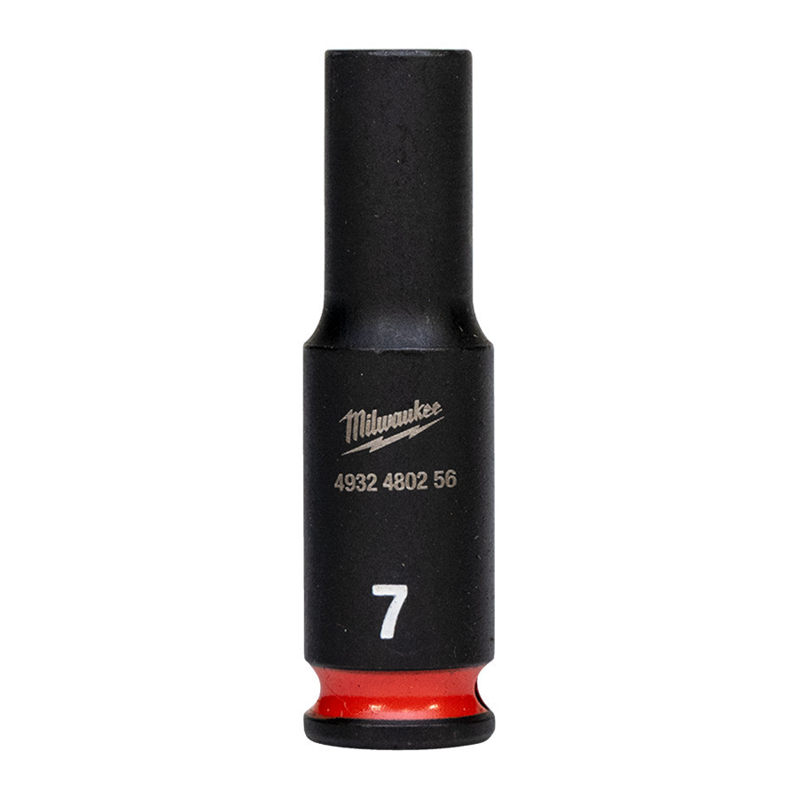 MILWAUKEE, CHEI TUBULARE DE IMPACT SHOCKWAVE™ IMPACT DUTY, 7 MM 1/4" IMPACT SOCKET DEEP - 1 PC