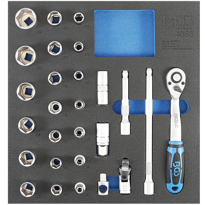 Organizator pentru carucior BGS, 27 piese 1/2", 2/3 sertar