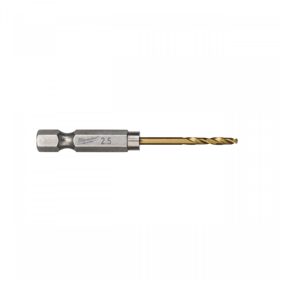 RED HEX Bughie HSS-TiN metal Milwaukee Ø 2.5x19x62 mm - set 10 buc, tijă de prindere ¼″ hex
