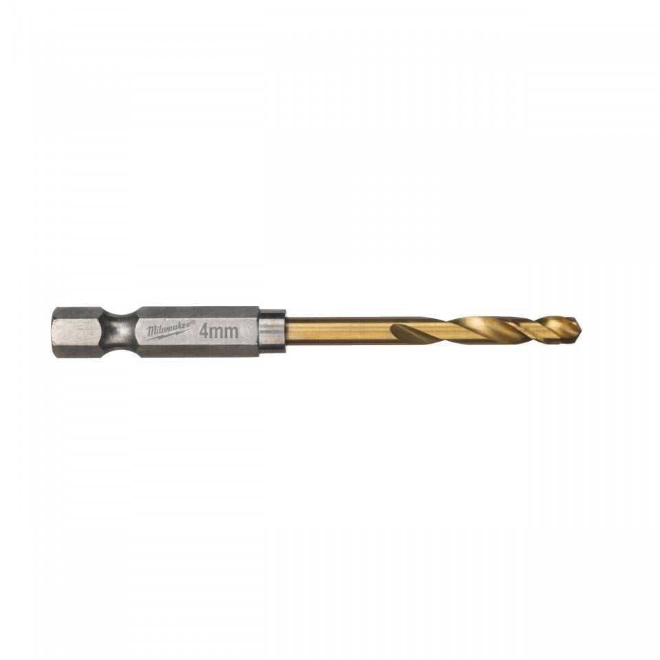 RED HEX Bughie HSS-TiN metal Milwaukee Ø 4x26x71.5 mm - set 10 buc, tijă de prindere ¼″ hex