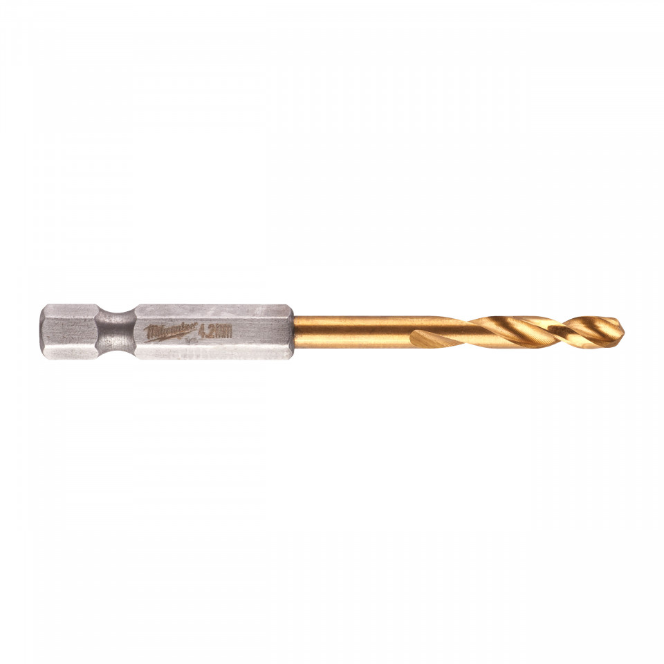 RED HEX - Burghie SHOCKWAVE™ HSS-Ground Titan pentru metal Milwaukee Ø 4.2x28x74 mm - blister 1 buc