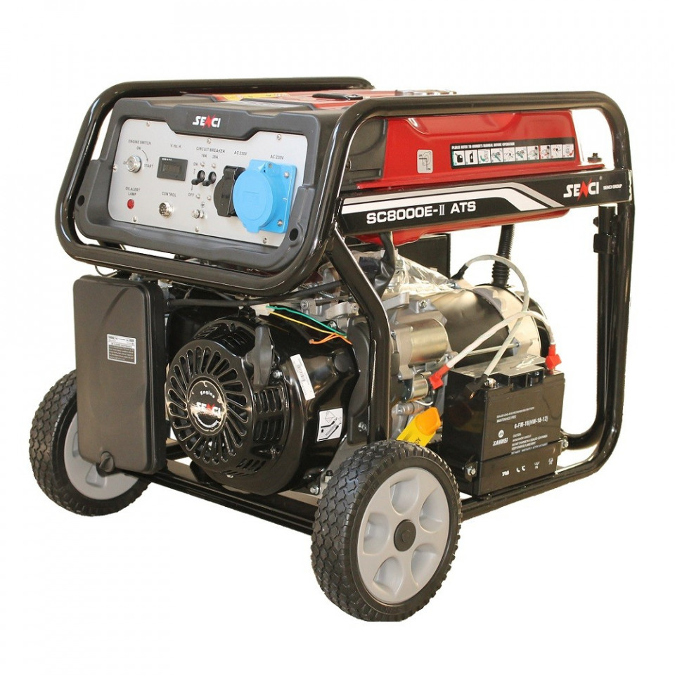 SENCI, Generator SC-8000-ATS, Putere max. 7.0 kw, 230V, AVR, motor benzina