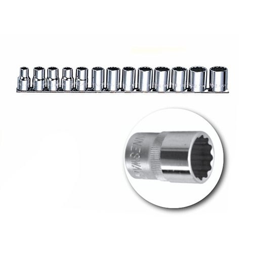 Set 13 piese cap cheie tubulara Jonnesway 1/2" 12 laturi 10-24mm