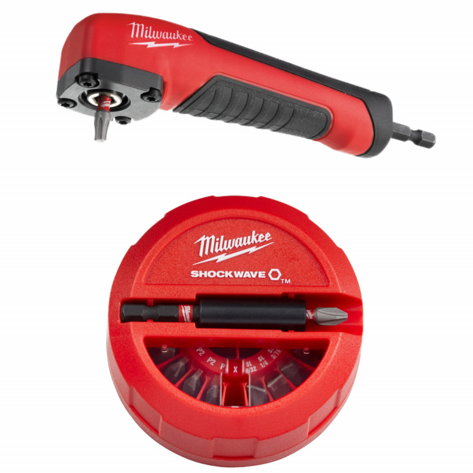 Set 26 piese Milwaukee 15 biti + adaptor la unghi de 90 grade