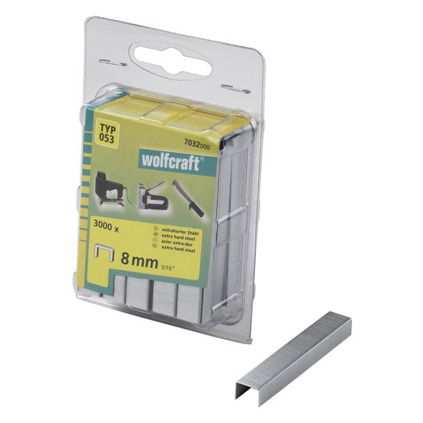 Set 3000 capse plate Wolfcraft 7032000, tip 053, 8 mm, blister dublu