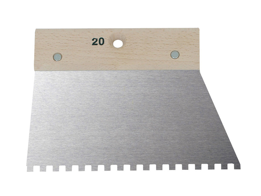 Spatula dintata patrat, maner de lemn - 20 (10)
