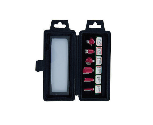 XT60642064006 Set de 6 freze cu coada profile diferite, in cutie de plastic, D 8 - XT60642064006