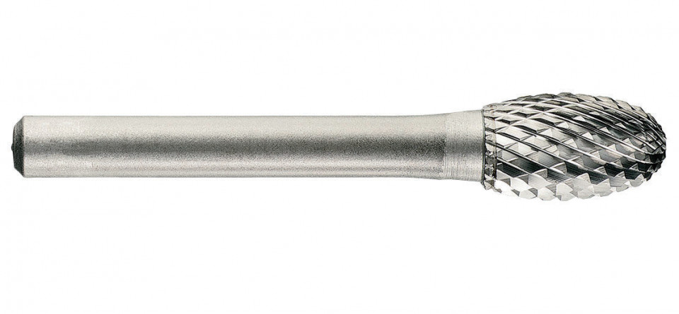 1031811 Freza din carbura de tungsten forma E - ovala, tais dublu, tip D, DIM 12, Coada 6