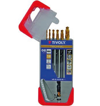 11453170002 Trusa burghie DIN 338, HSS, Steam TiN, 2,0-8,0 mm, 6 piese