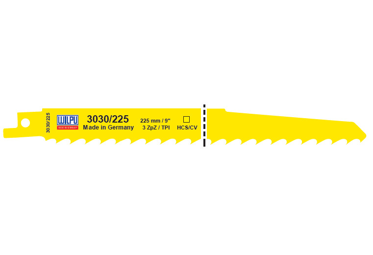3030/225/300 Panza HCS/CV pentru fierastrau sabie pentru lemn / 5 bucati, DIM 225 x 19 x 1.27 mm
