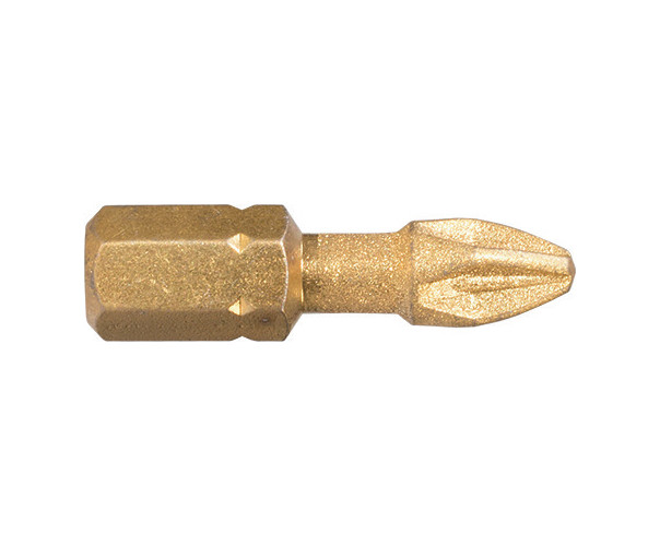 Bit DIAMOND TiN IMPACT 1/4" DIN/ISO 1173 - Forma C 6,3 - profil Pozidriv PZ 1, L 25