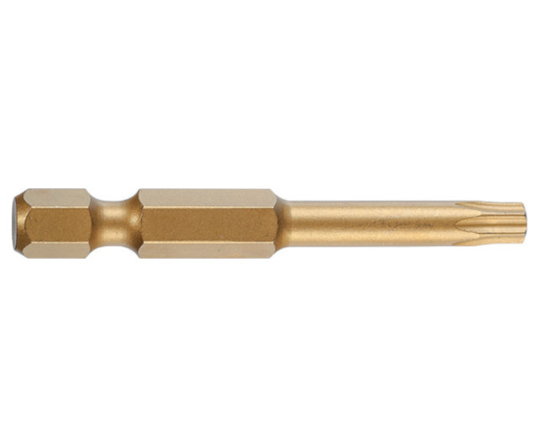 Bit TORSION TiN CVD 1/4" DIN/ISO 1173 - Forma E 6,3 - profil TORX, L 50, DIM TX 40