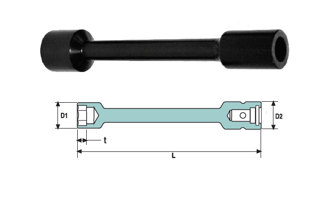 Cap cheie tubulara de impact cu nivel de vibratii scazut OZAT "LOV" 3/8" 8mm L150mm