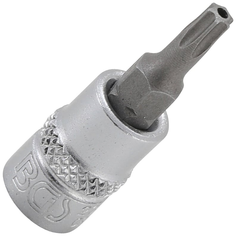 Capat cheie tubulara 1/4" cu varf Torx cu gaura, TT20