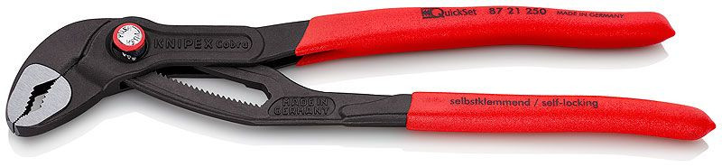 Clește high tech pentru instalatori KNIPEX Cobra® QuickSet, 250 mm