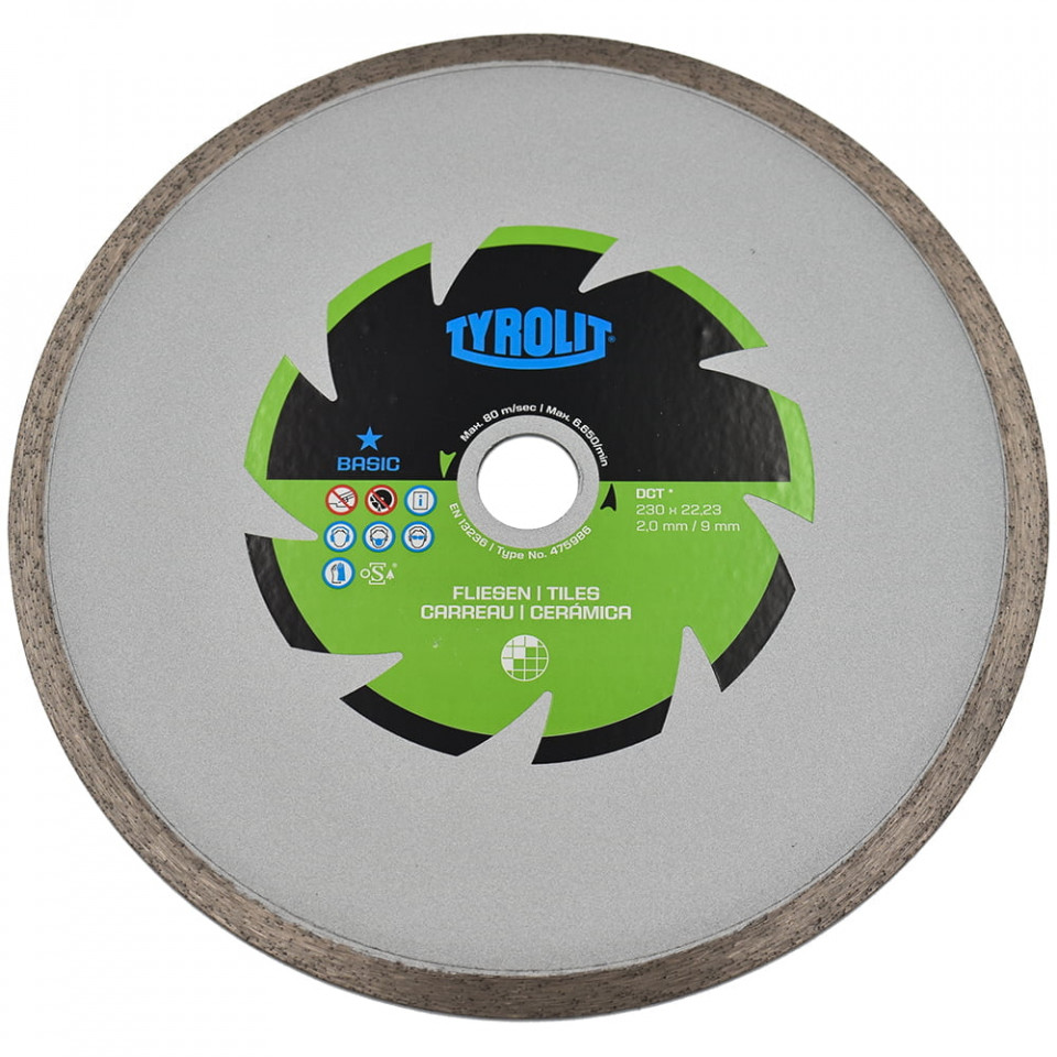 Disc diamantat pentru taiat Gresie/Faianta 230x2x22.23 Basic*