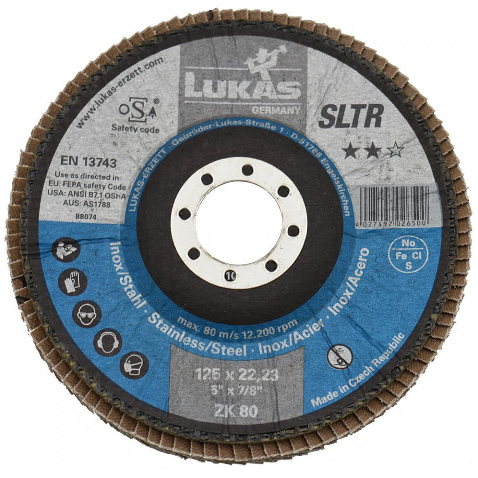 Disc Lamelar pentru Slefuit Metal/Inox 125x22.23 Gr.80