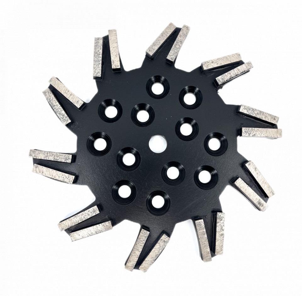 Disc stea cu segmenti diamantati pt. slefuire pardoseli - segment foarte fin - Negru - 250 mm - prindere 19mm - DXDY.8501.250.11.73