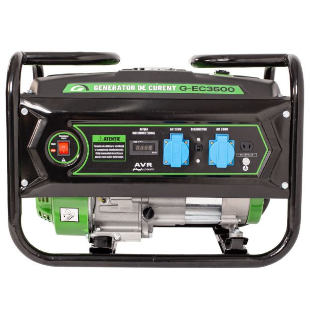 Generator de curent pe benzina Greenfield G-EC3600, portabil, monofazat, putere maxima 2.4 kVA, 2.4 kW