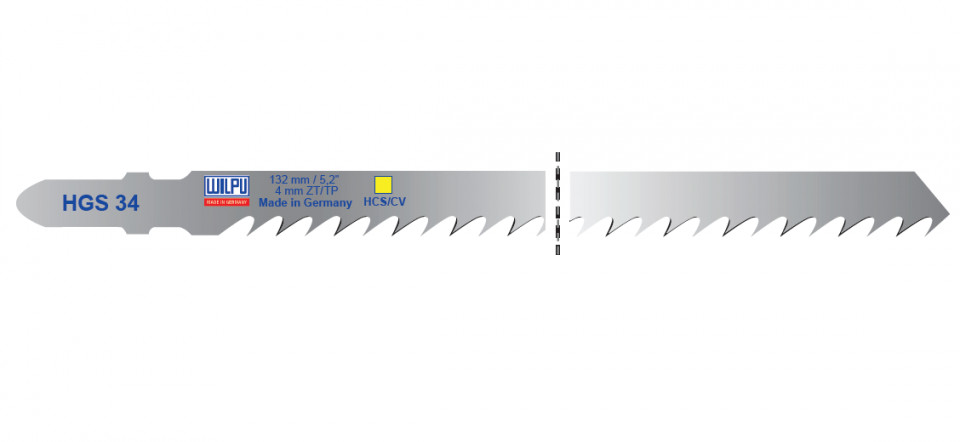 HGS 34 Panza HCS/CV pentru fierastrau vertical, prindere T, pentru lemn / 5 bucati, DIM 132 x 7.8 x 1.27 mm