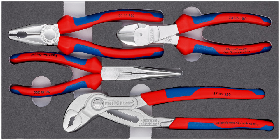 KNIPEX 00 20 01 V17 Set de clești în suport de spumă