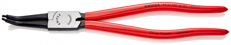 KNIPEX 44 31 J42 clește pentru inele de siguranță pentru inele interioare cu alezaje angular la 45° acoperite cu plastic vopsit negru 310 mm