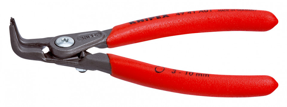 KNIPEX 49 41 A01 clește de precizie pentru inele de siguranță pentru inele exterioare pe axuri acoperit cu material plastic aderent bonderizat în culoarea gri 130 mm