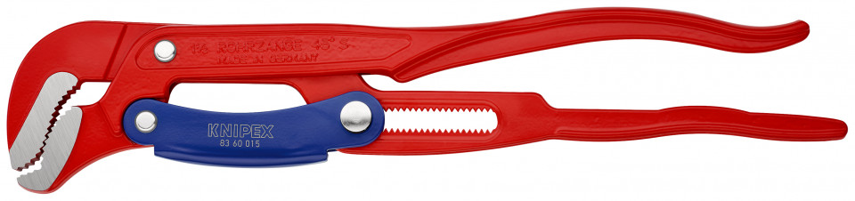 KNIPEX 83 60 015 Clește pentru țevi cu fălci încovoiate cu reglare rapidă vopsit electrostatic în roșu 420 mm