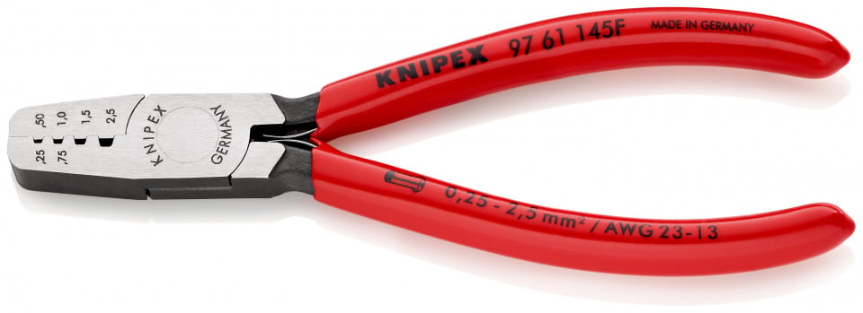 KNIPEX 97 61 145 F clește de sertizare pentru ferule acoperite cu plastic 145 mm