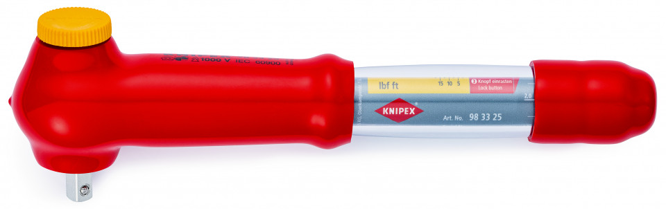 KNIPEX 98 33 25 Cheie cu clichet cu element rectangular la exterior, comutabil 290 mm