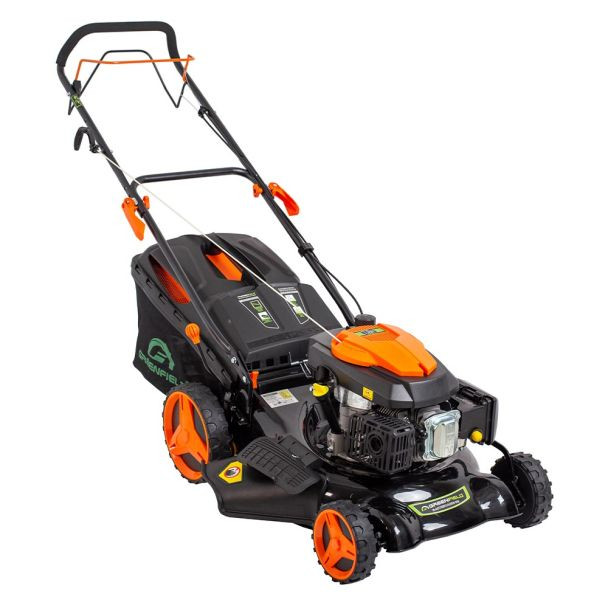 Masina de tuns gazonul cu autopropulsie Greenfield G-MTG511ARW-T8, 4. 4 cp, benzina, 173 cmᶟ, 50 cm , 7 trepte taiere, 60 l sac colector