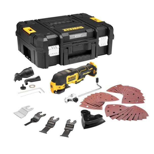 Masina multifunctionala Dewalt DCS353NT, compatibila cu acumulatori 12V XR, cu set 35 accesorii in cutie TSTAK