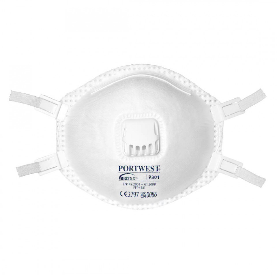 Masti FFP3 Dust Mist Fume cu valva, pachet 10 buc, culoare Alb P301