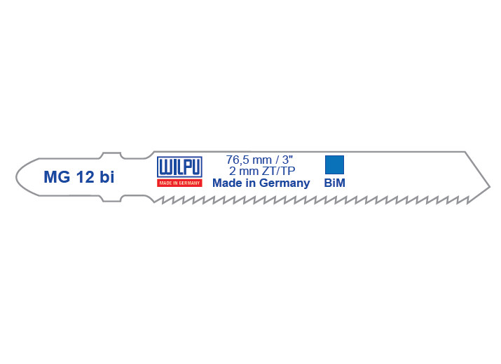 MG 12 BI Panza Bi-Metal pentru fierastrau vertical, pentru metale feroase si neferoase / 5 bucati, DIM 76.5 x 7.8 x 1.0 mm