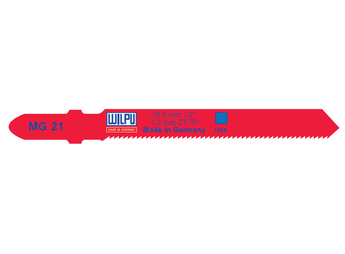 MG 21 Panza HSS pentru fierastrau vertical, prindere T, pentru metal / 5 bucati, DIM 76 x 7.8 x 1.0 mm