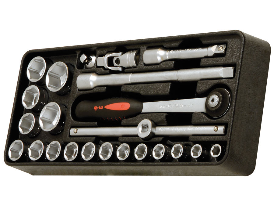 Modul MOB PVC cu 23 capete chei tubulare-accesorii 1/2” SH - 23 scule, 10-32 MM