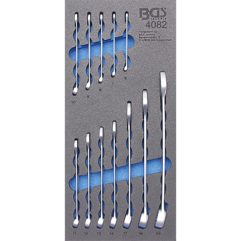 Organizator pentru carucior BGS, 12 chei combinate 6-22mm, 1/3 sertar